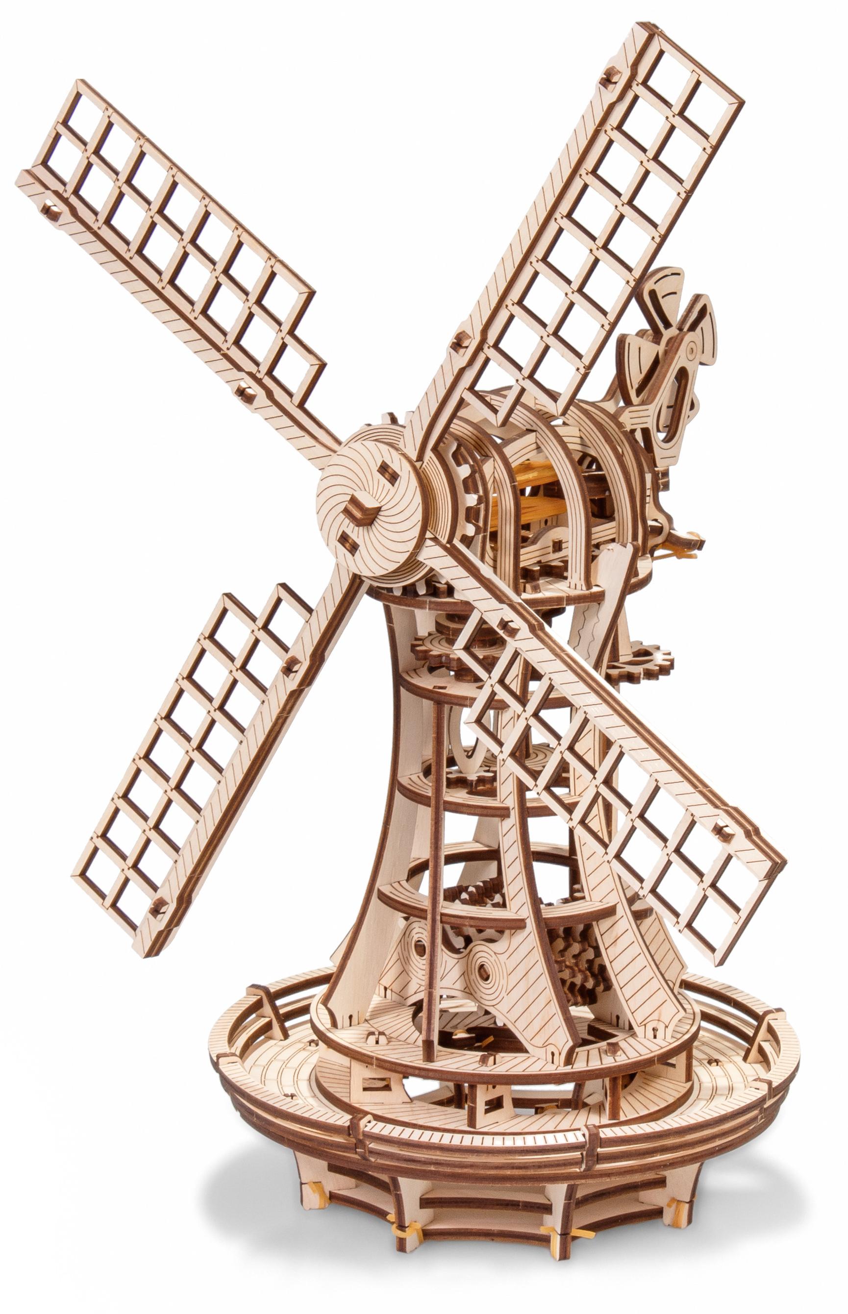 фото Сборная модель eco wood art деревянная ветряная мельница механическая emill