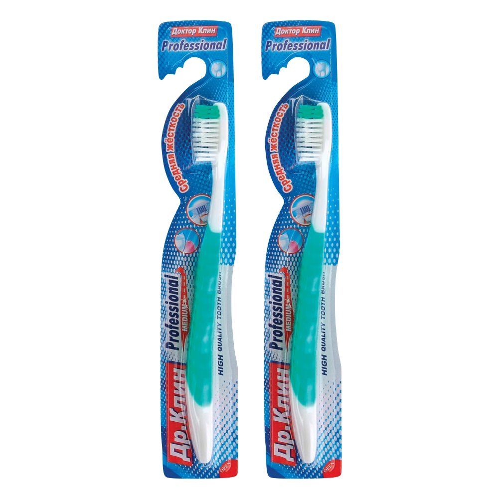 Комплект Зубная щетка DR.CLEAN Professional Средняя х 2 шт. зубная щётка rendal simply средняя жесткость 4 шт