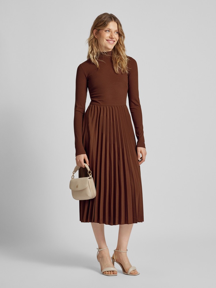

Платье женское Tommy Hilfiger WW0WW44176 коричневое L, Коричневый, WW0WW44176