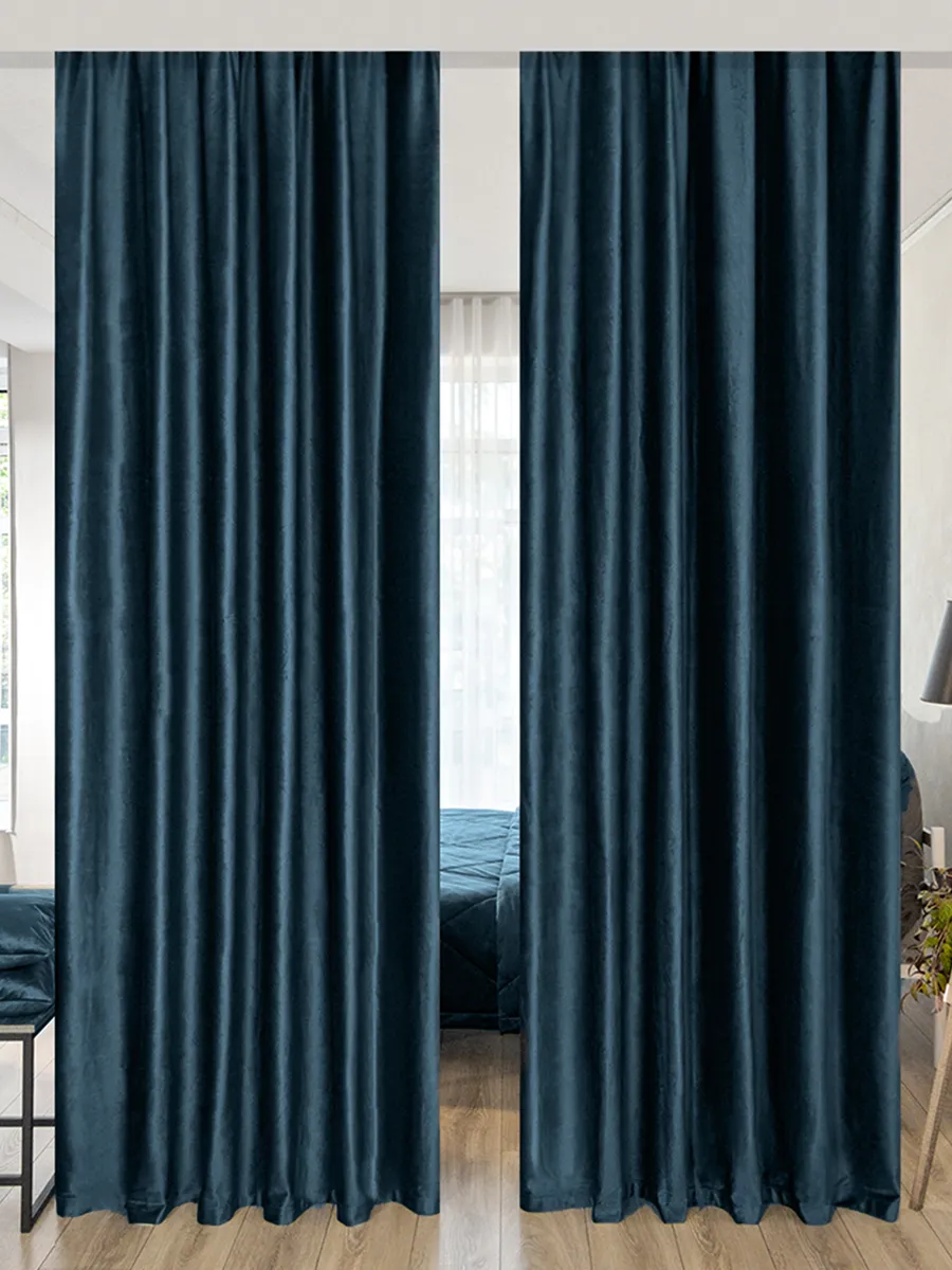 

Комплект штор Evrika Home Бархат 400х315 см Богема Синий, серия БОГЕМА 620