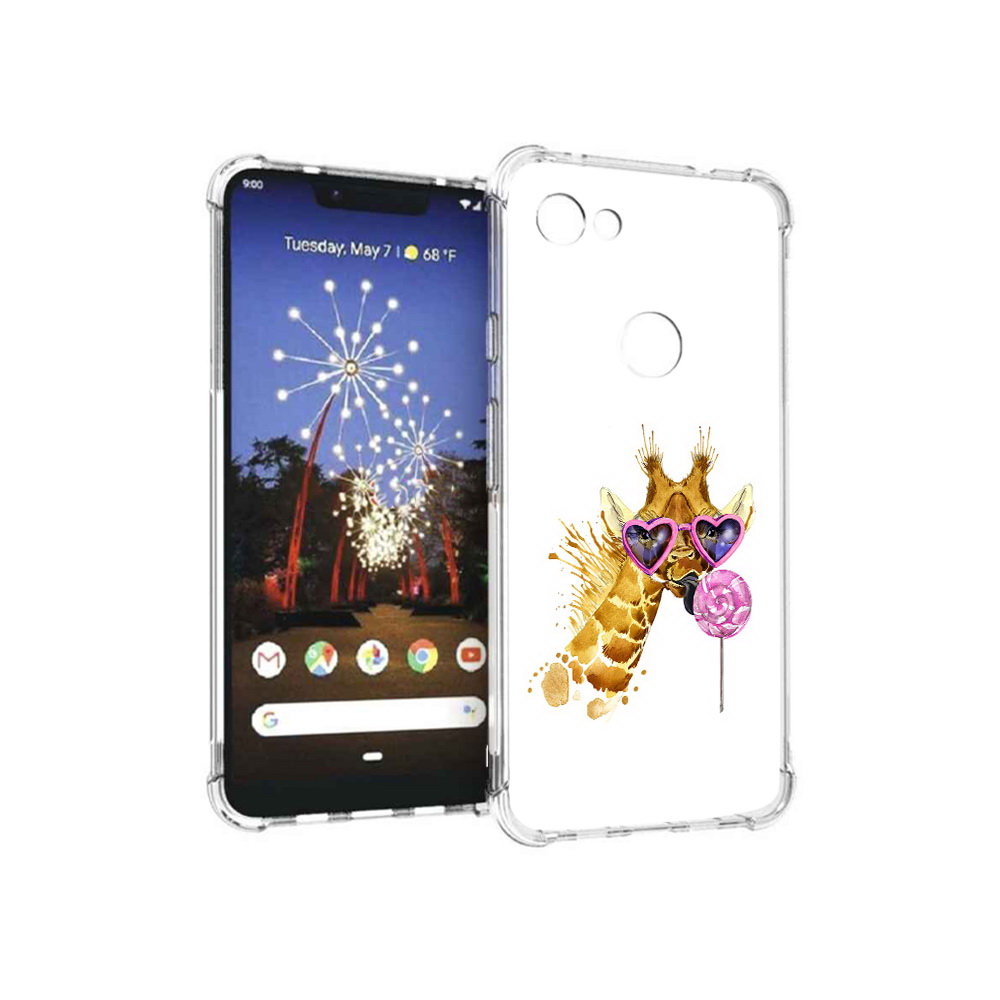 

Чехол MyPads Tocco для Google Pixel 3 XL акварельный жираф, Прозрачный, Tocco