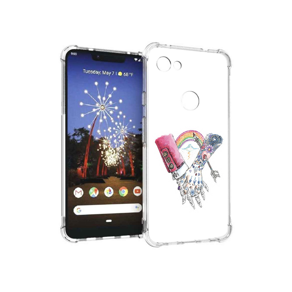 

Чехол MyPads Tocco для Google Pixel 3 XL абстракция руки в татуировках, Прозрачный, Tocco