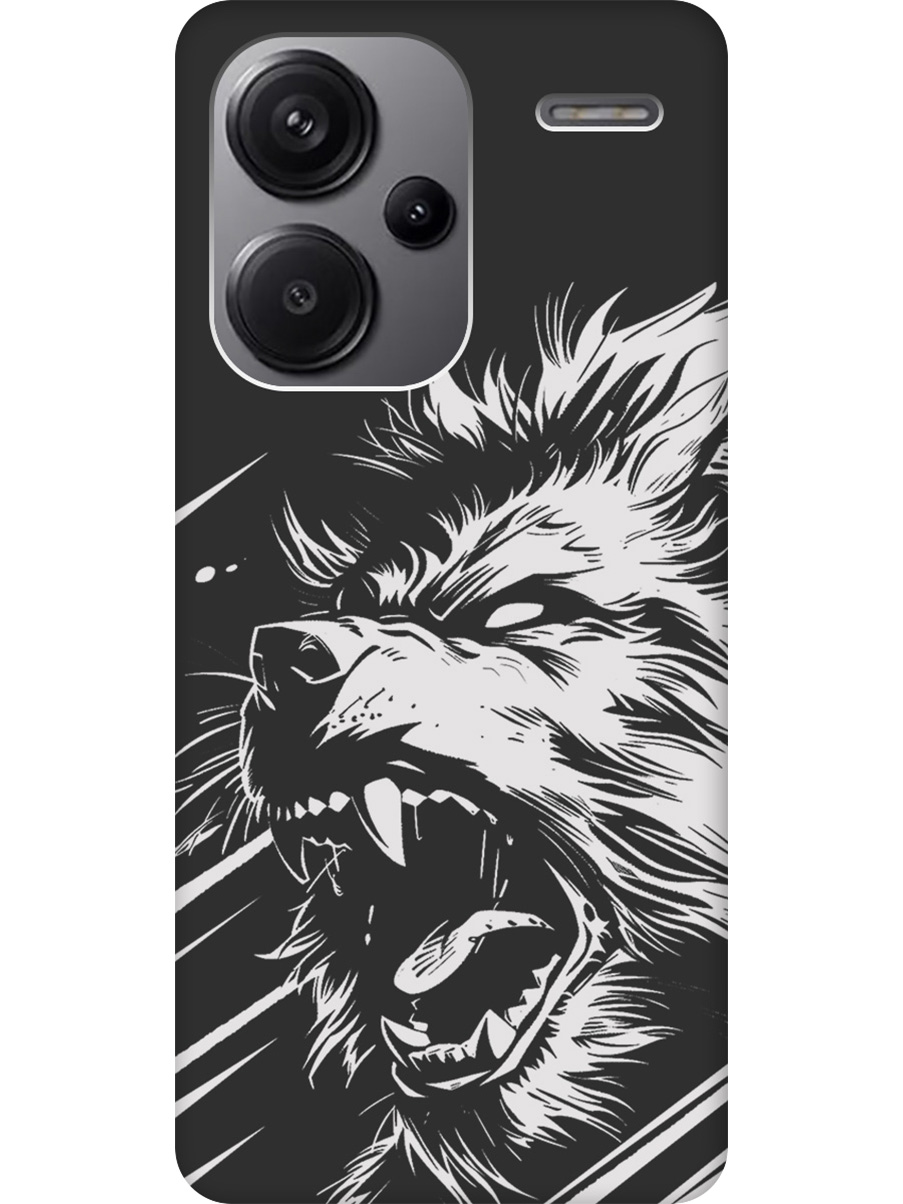

Силиконовый чехол на Xiaomi Redmi Note 13 Pro + с принтом "Рев оборотня" матовый черный, Черный;белый, 776589213