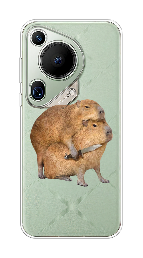 

Чехол на Huawei Pura 70 Ultra "Капибара с ножом", Бежевый, 6124550-1