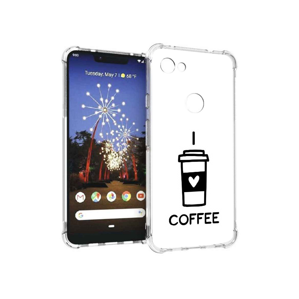 

Чехол MyPads Tocco для Google Pixel 3 XL Я люблю кофе, Прозрачный, Tocco
