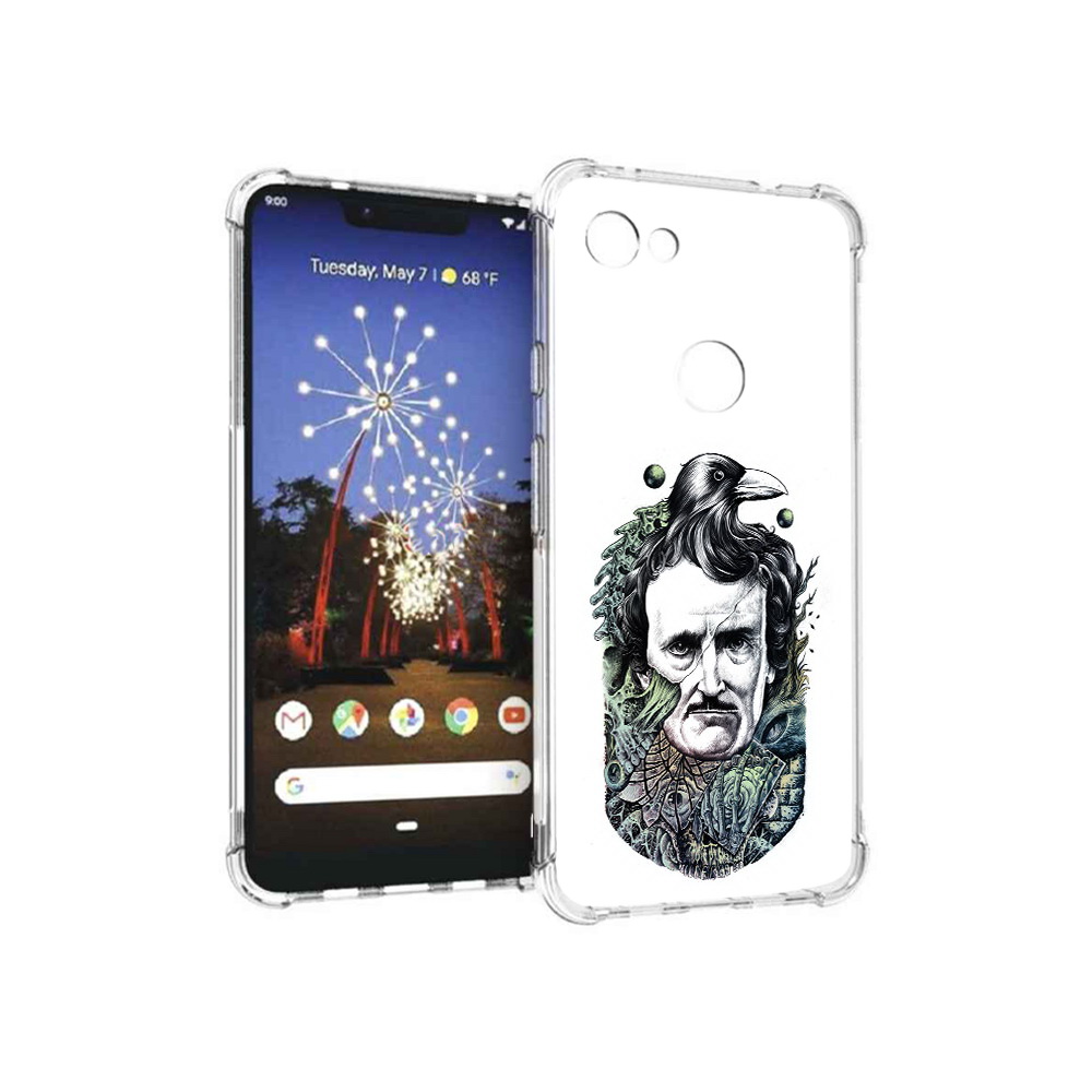 

Чехол MyPads Tocco для Google Pixel 3 XL Эдгар Аллан с вороном, Прозрачный, Tocco
