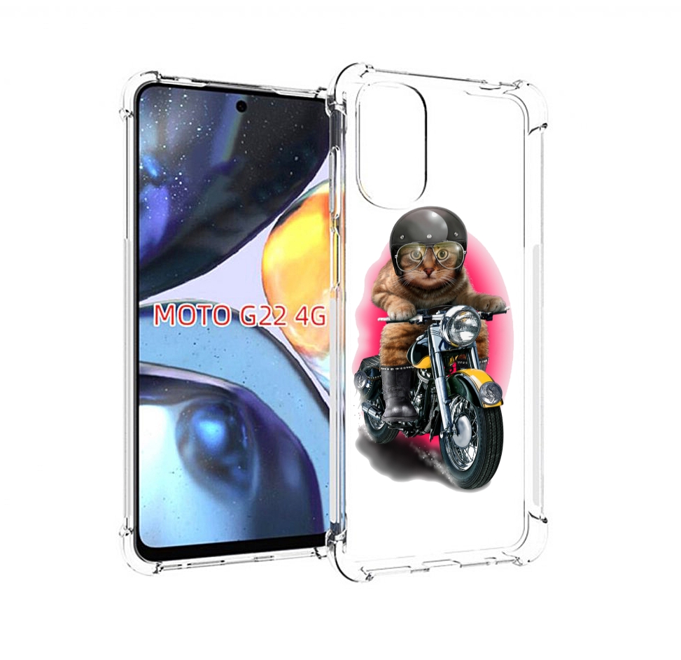 

Чехол MyPads мото-кот для Motorola Moto G22 4G, Прозрачный, Tocco