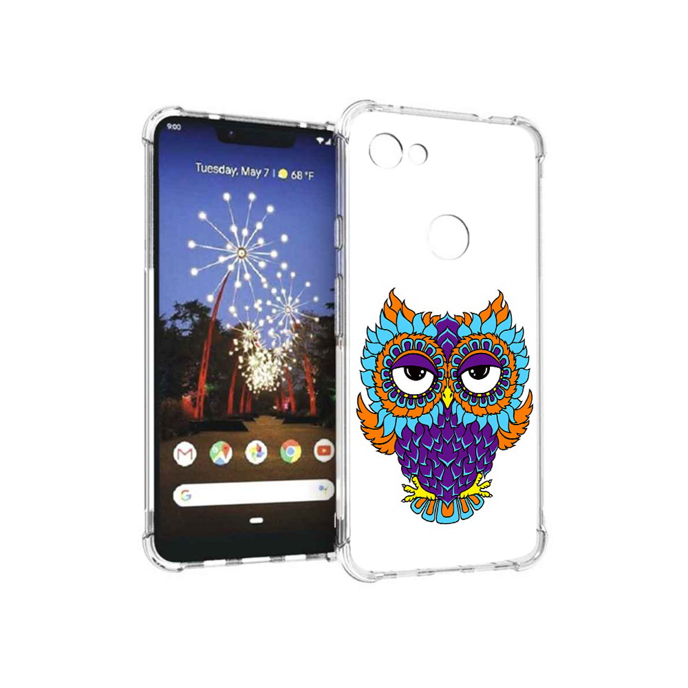 

Чехол MyPads Tocco для Google Pixel 3 XL Цветная сова, Прозрачный, Tocco