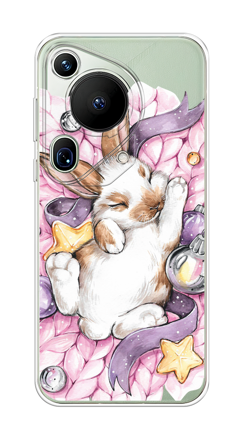 

Чехол на Huawei Pura 70 Ultra "Кролик спит", Розовый;белый, 6124550-1