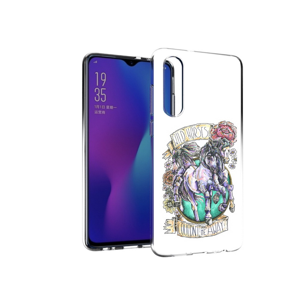 

Чехол MyPads Tocco для Huawei P30 рисунок коней в цветах, Прозрачный, Tocco