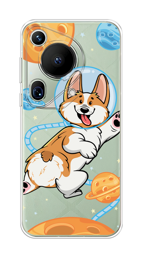 

Чехол на Huawei Pura 70 Ultra "Корги-космонавт", Голубой;бежевый;белый, 6124550-1