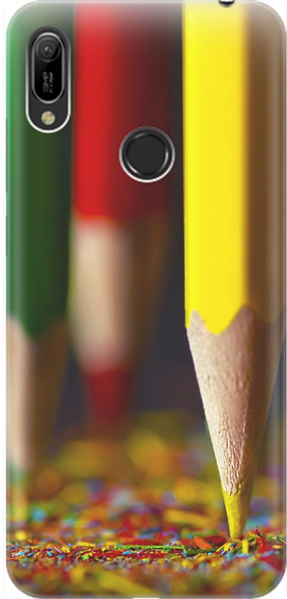 

Чехол на Honor 8A/8A Pro/Huawei Y6 (2019)/Y6 Prime (2019) "Три карандаша", Желтый;зеленый, 1474