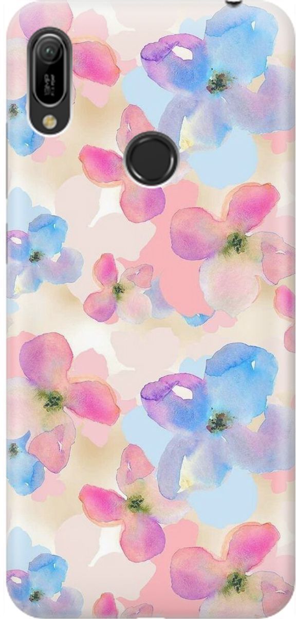 

Чехол на Honor 8A/8A Pro/Huawei Y6 (2019)/Y6 Prime (2019) "Фиалки акварелью", Голубой;оранжевый, 1474