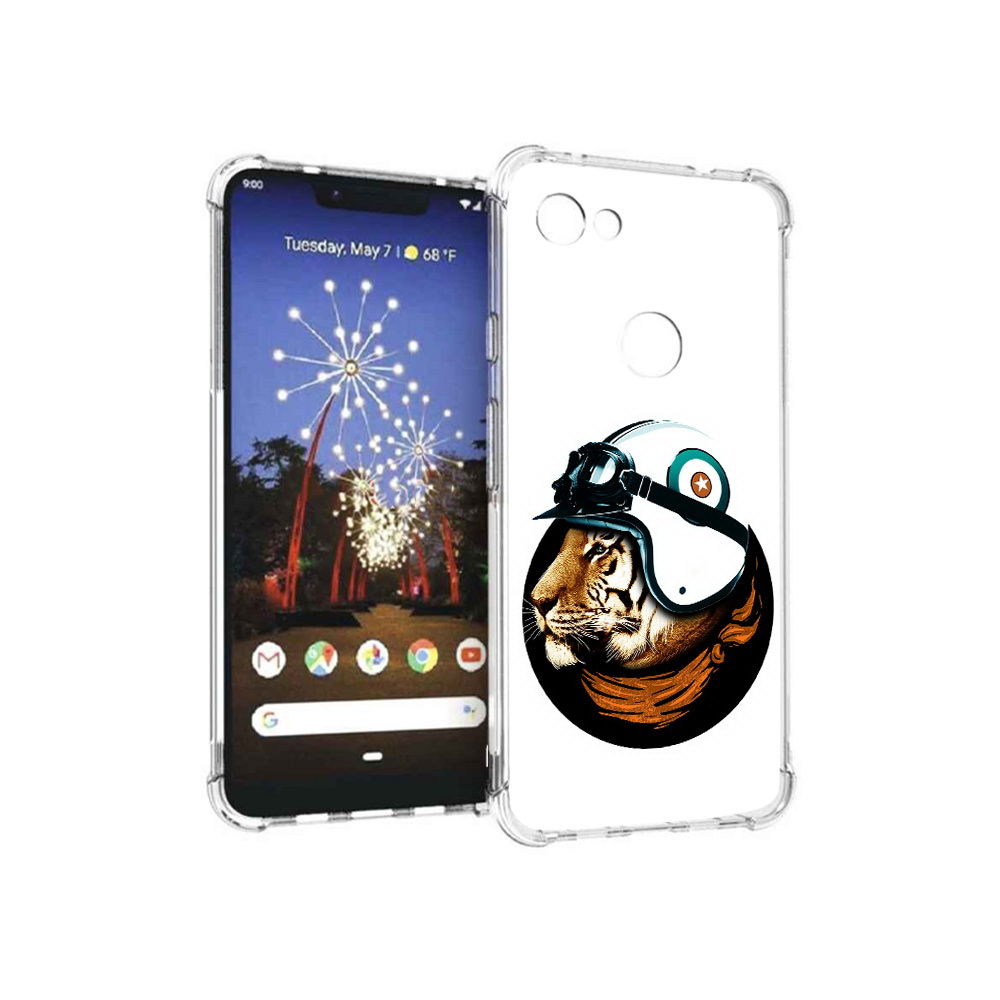 

Чехол MyPads Tocco для Google Pixel 3 XL Тигр в шлеме, Прозрачный, Tocco