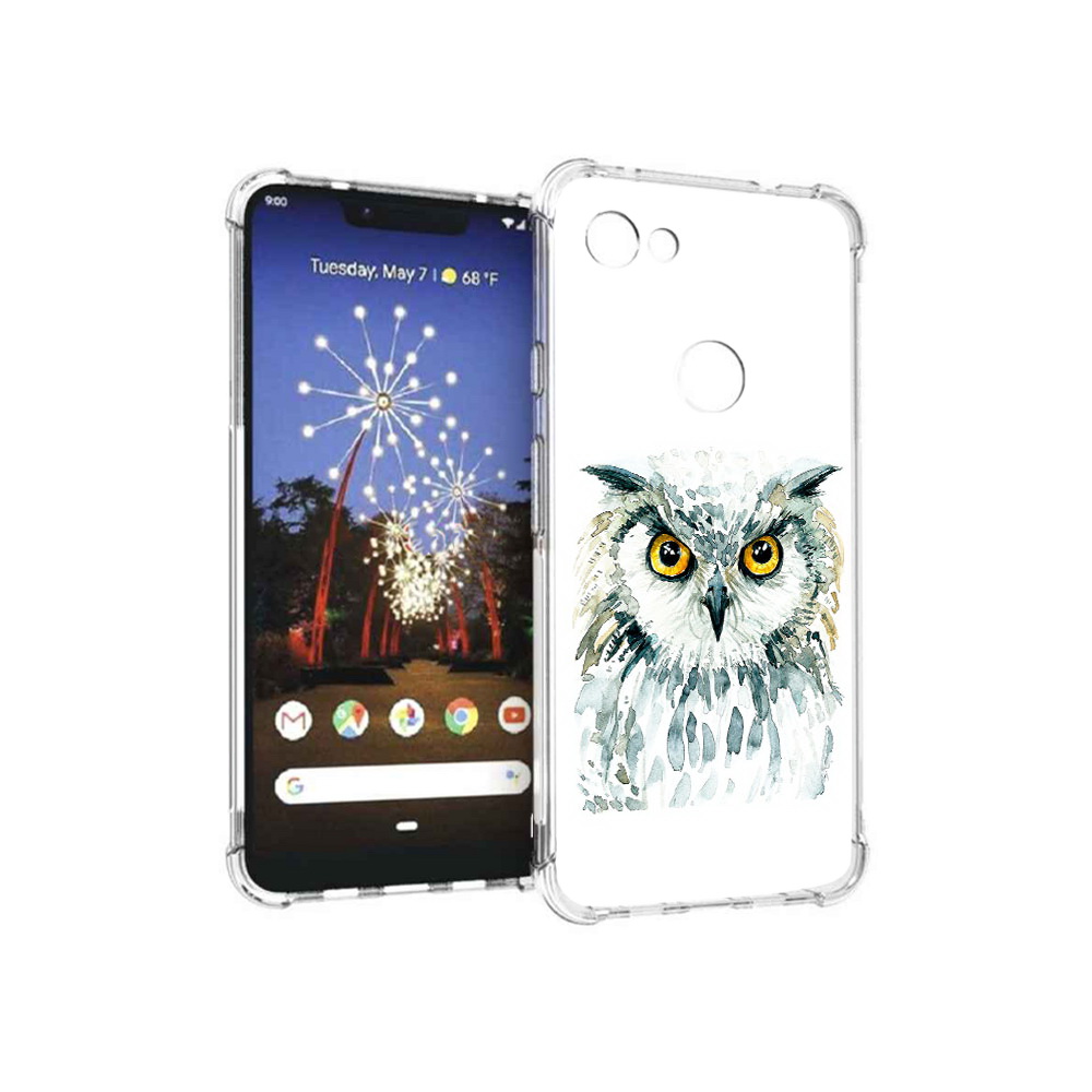 

Чехол MyPads Tocco для Google Pixel 3 XL Серьезная сова, Прозрачный, Tocco