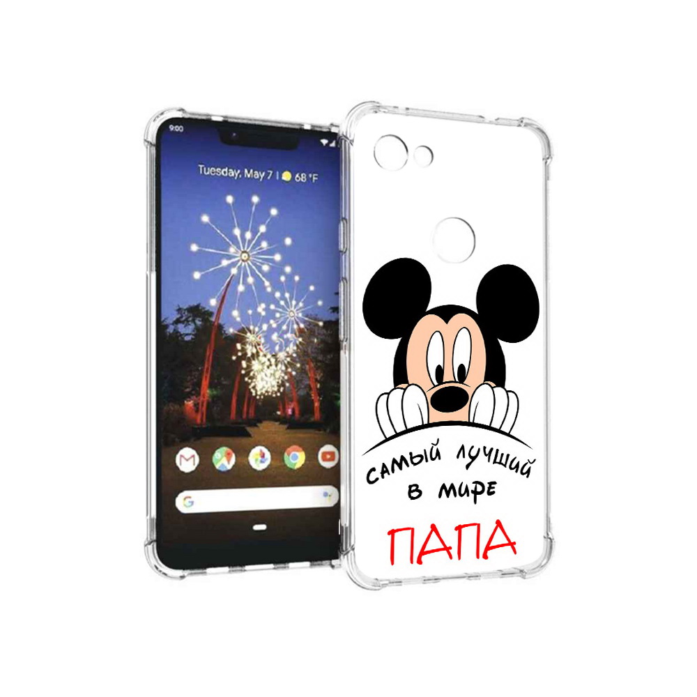 

Чехол MyPads Tocco для Google Pixel 3 XL Самай лучший папа Микки Маус, Прозрачный, Tocco