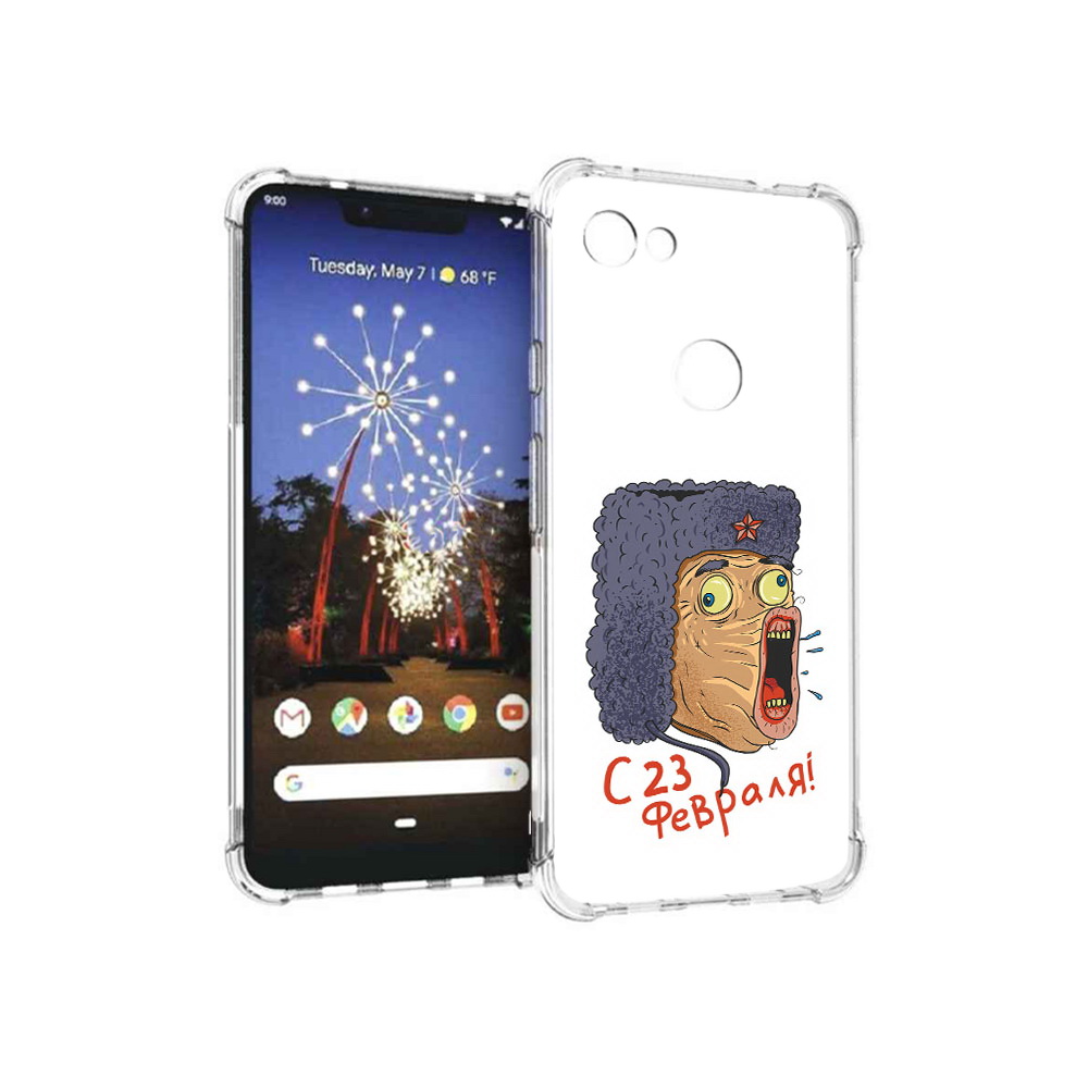 

Чехол MyPads Tocco для Google Pixel 3 XL 23 февраля смешная эмоция, Прозрачный, Tocco