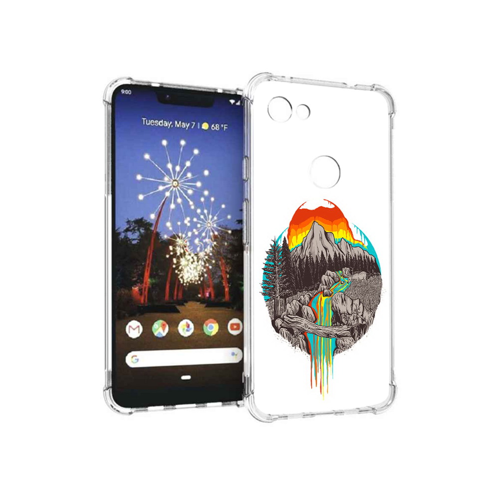 

Чехол MyPads Tocco для Google Pixel 3 XL Радужный водопад, Прозрачный, Tocco