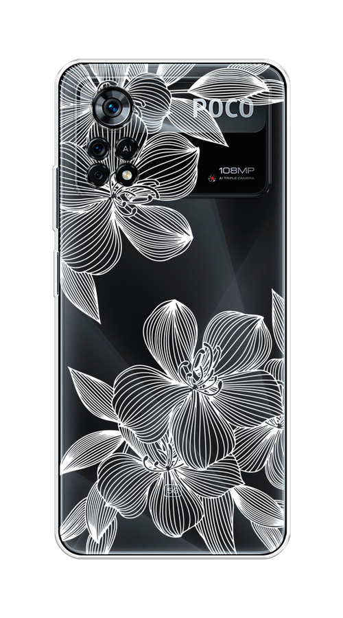 

Чехол на Xiaomi Poco X4 Pro 5G "Крокус", Белый;прозрачный, 313150-1