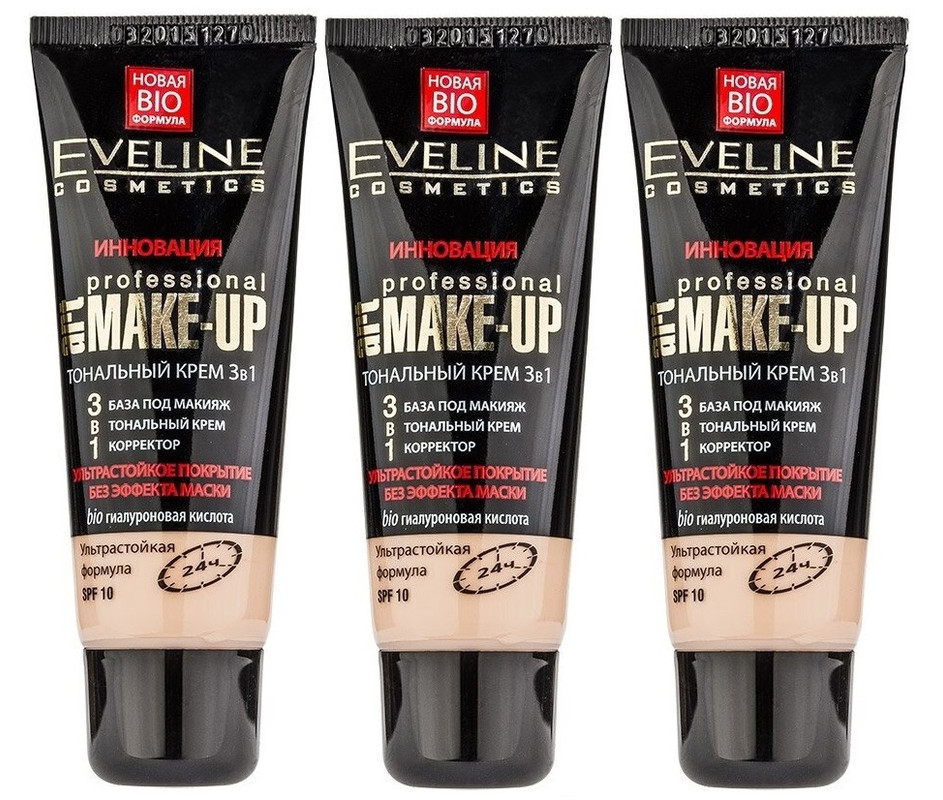 

Тональный крем Eveline Cosmetics Art Professional Make-up Тон Пастельный 30 мл 3 шт