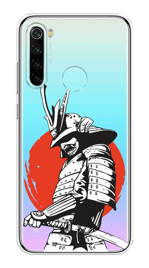 

Чехол на Xiaomi Redmi Note 8 "Самурай с катаной", Черный;красный;белый, 36550-1