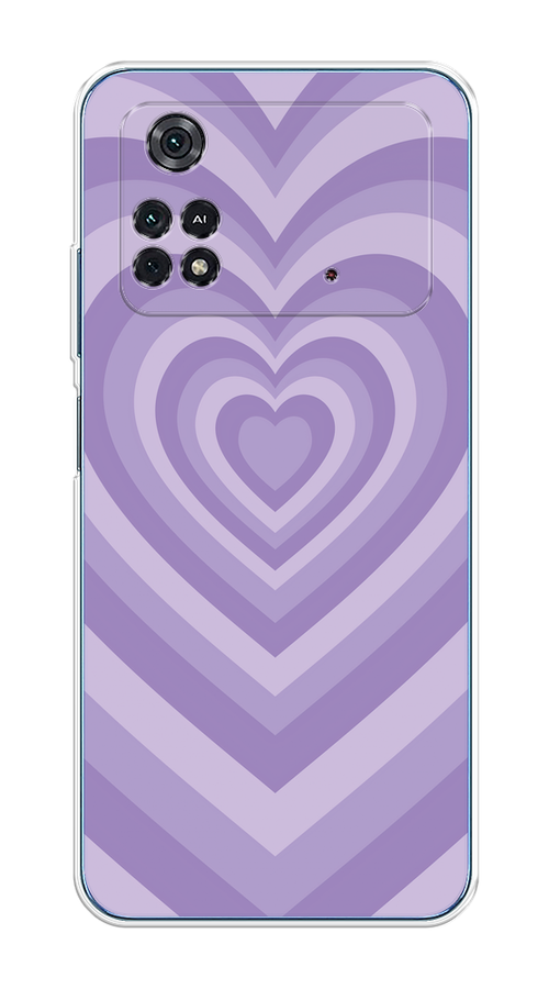 

Чехол на Xiaomi Poco M4 Pro 4G "Violet heart latte", Фиолетовый, 313050-1