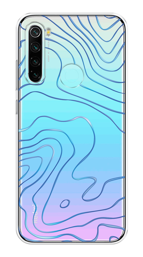 

Чехол на Xiaomi Redmi Note 8 "Blue lines", Прозрачный;синий, 36550-1