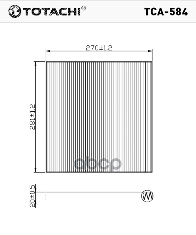 фото Фильтр салона totachi tca584 / =cu29001/ ac-209e b7277jn20a cu29001 totachi арт. tca584