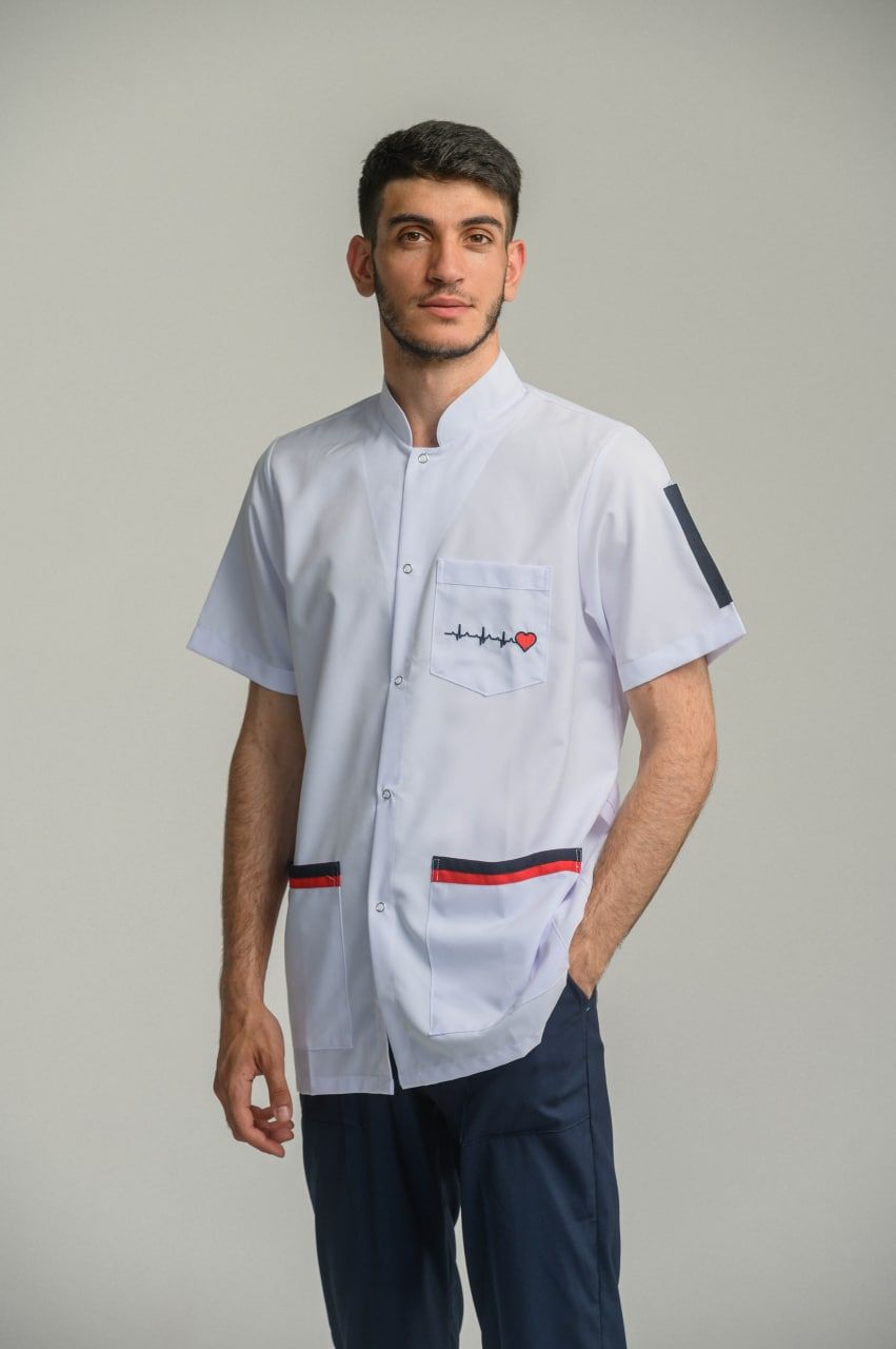 Рубашка медицинская мужская Cizgimedikal Uniforma EAN470 белая S