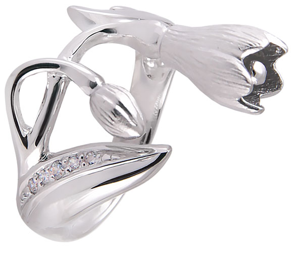 

Кольцо из серебра с фианитом swarovski р.16.5 Альдзена K-15057, K-15057