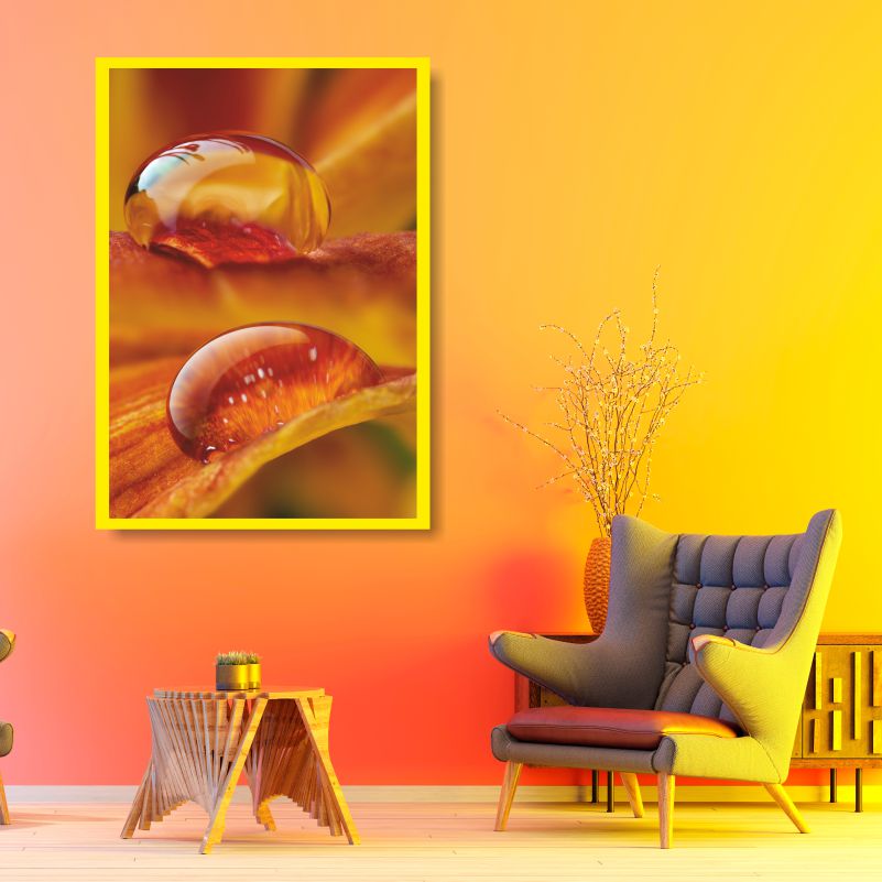 

Постер на холсте ПолиЦентр Макро Лист Капли 30х40 см, МакроЛистКаплиТип5