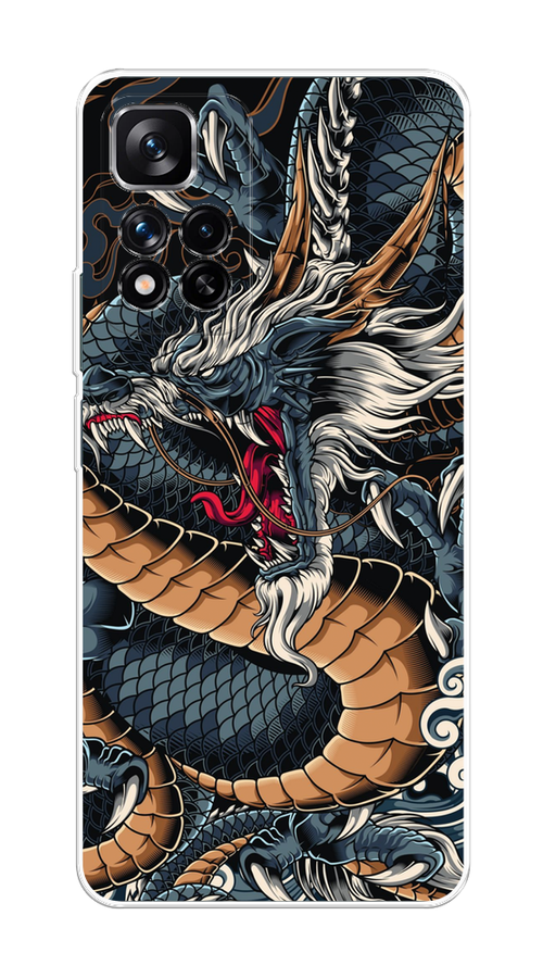 

Чехол на Xiaomi Redmi Note 11 Pro Plus 5G "Japanese Dragon", Коричневый;черный;синий, 312150-1