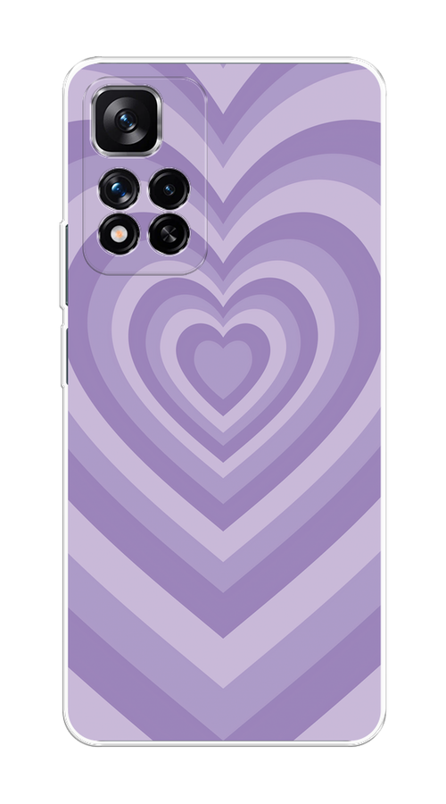 

Чехол на Xiaomi Redmi Note 11 Pro Plus 5G "Violet heart latte", Фиолетовый, 312150-1