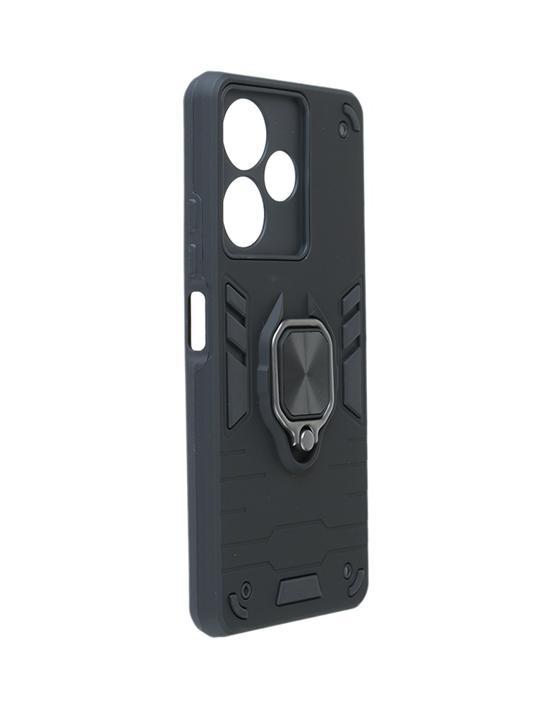 

Чехол DF для Infinix Hot 30 с магнитом и кольцом Black inArmor-07, Черный, Infinix Hot 30