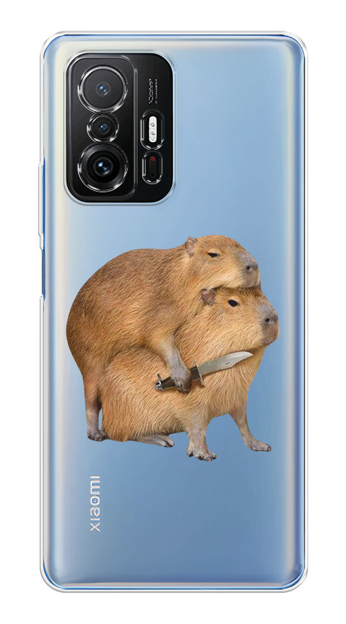 

Чехол на Xiaomi Mi 11T/11T Pro "Капибара с ножом", Бежевый, 311250-1