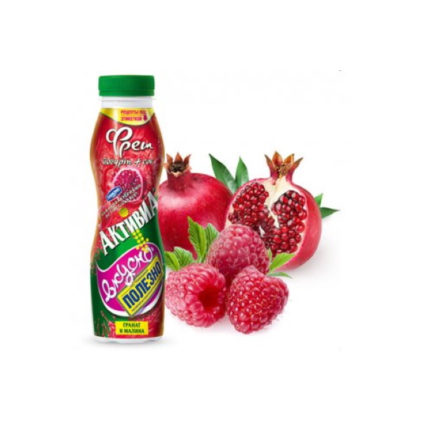 

Питьевой йогурт Активиа Fresh с соком гранат-малина 1,6% 290 г