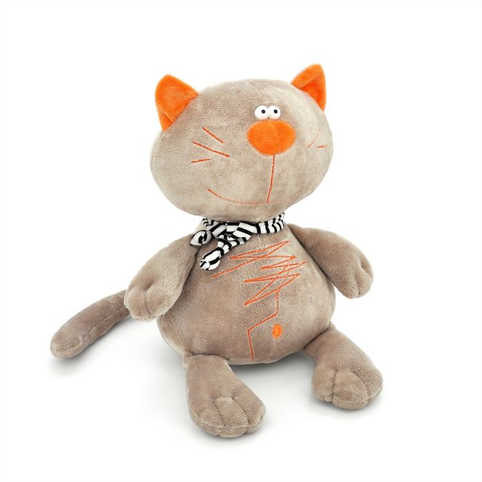 

Мягкая игрушка Кот Батон, цвет серый, Бежевый