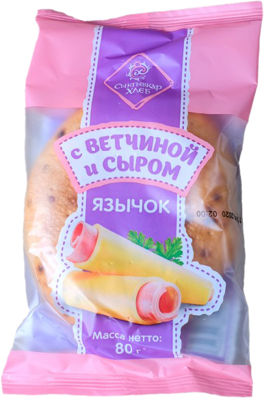 

Язычок Сыктывкархлеб с ветчиной и сыром 80 г