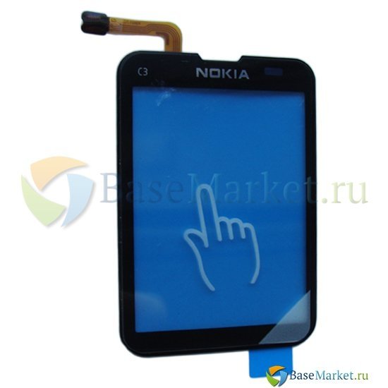 

Тачскрин (сенсор) BaseMarket для Nokia C3-01 Touch and Type (черный) Premium