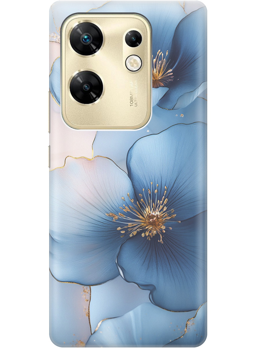 

Силиконовый чехол на Infinix Zero 30 4G с принтом "Голубые ирисы", Прозрачный;голубой;синий, 778687924
