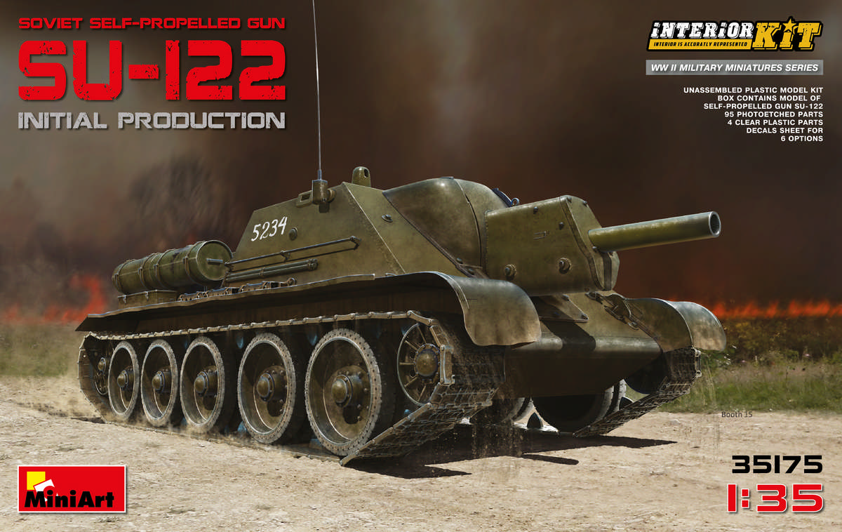 

Сборная модель MiniArt 1/35 Советская САУ Су-122, первых выпусков с полным интерьером