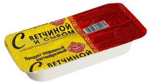 

Плавленый продукт Иркутская маслосырбаза Пастообразный с ветчиной и сыром 60% 100 г