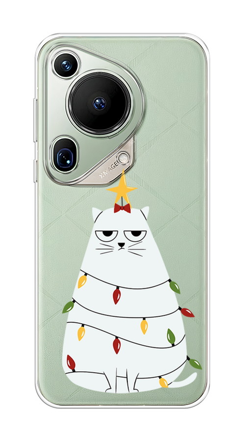 

Чехол на Huawei Pura 70 Ultra "Котик в гирлянде", Белый;красный;желтый, 6124550-1