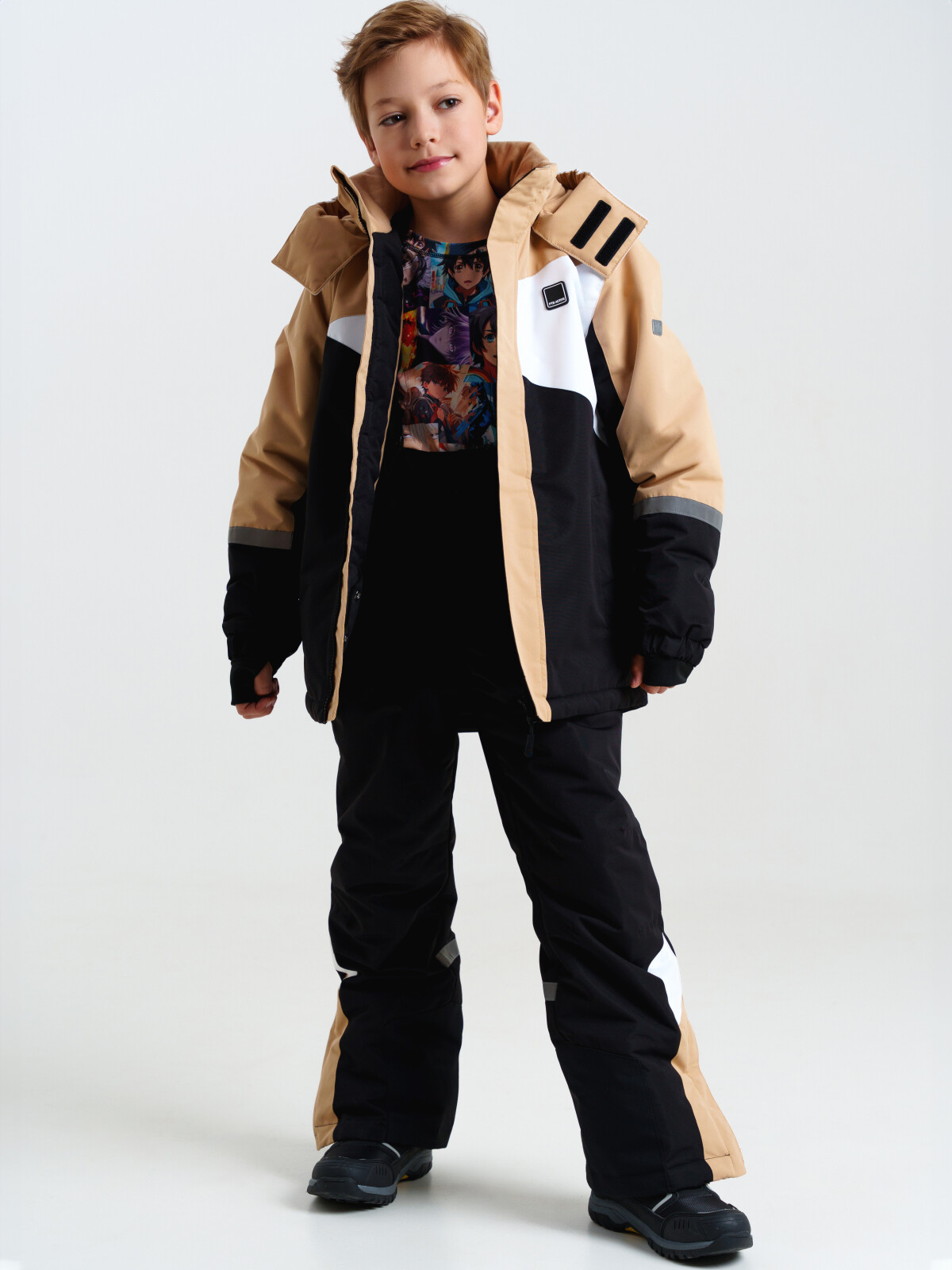 

Комплект верхней одежды PlayToday 32411045, черный, бежевый, белый, 164, 32411045