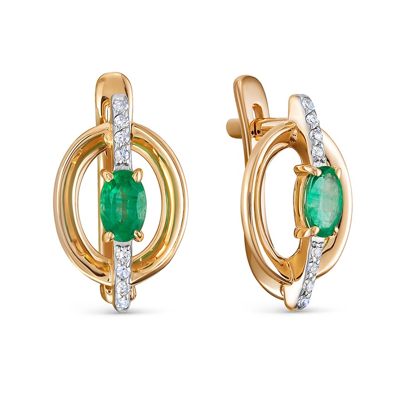 

Серьги из золота Vesna jewelry 21803-151-14-00, изумруд/бриллиант, 21803-151-14-00