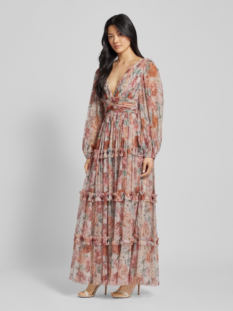 Платье женское Lace & Beads Lydia Maxi Print фиолетовое XXS