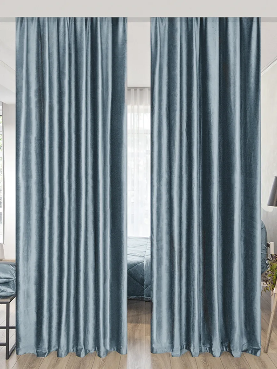 

Комплект штор Evrika Home Бархат 400х260 см Богема Голубой, серия БОГЕМА 620