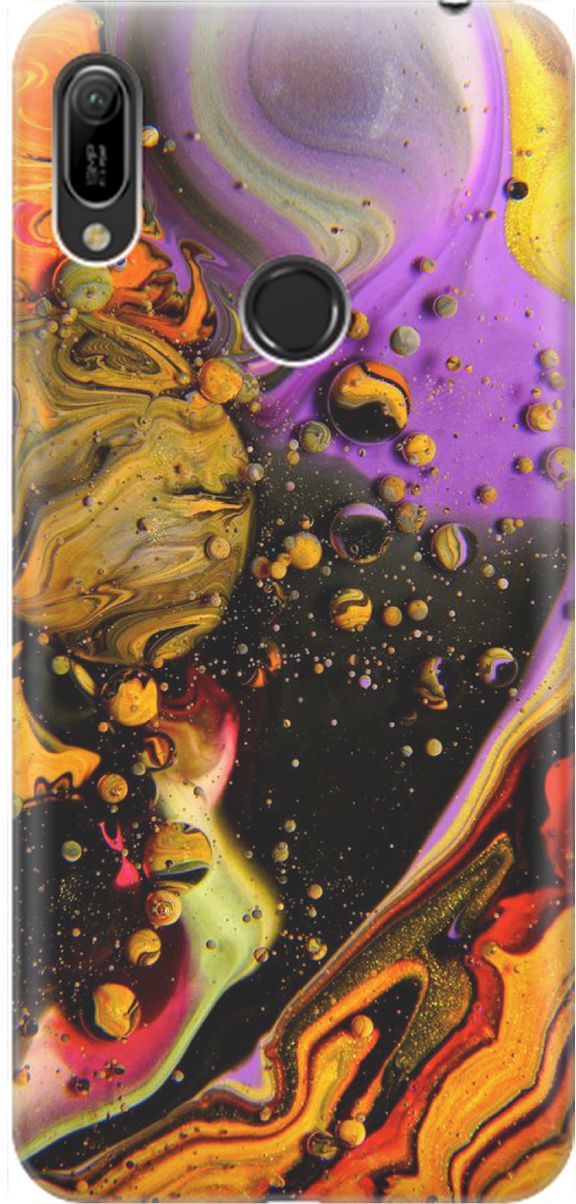 

Чехол на Honor 8A/8A Pro/Huawei Y6 (2019)/Y6 Prime (2019) "Разноцветные капли", Желтый;оранжевый, 1474