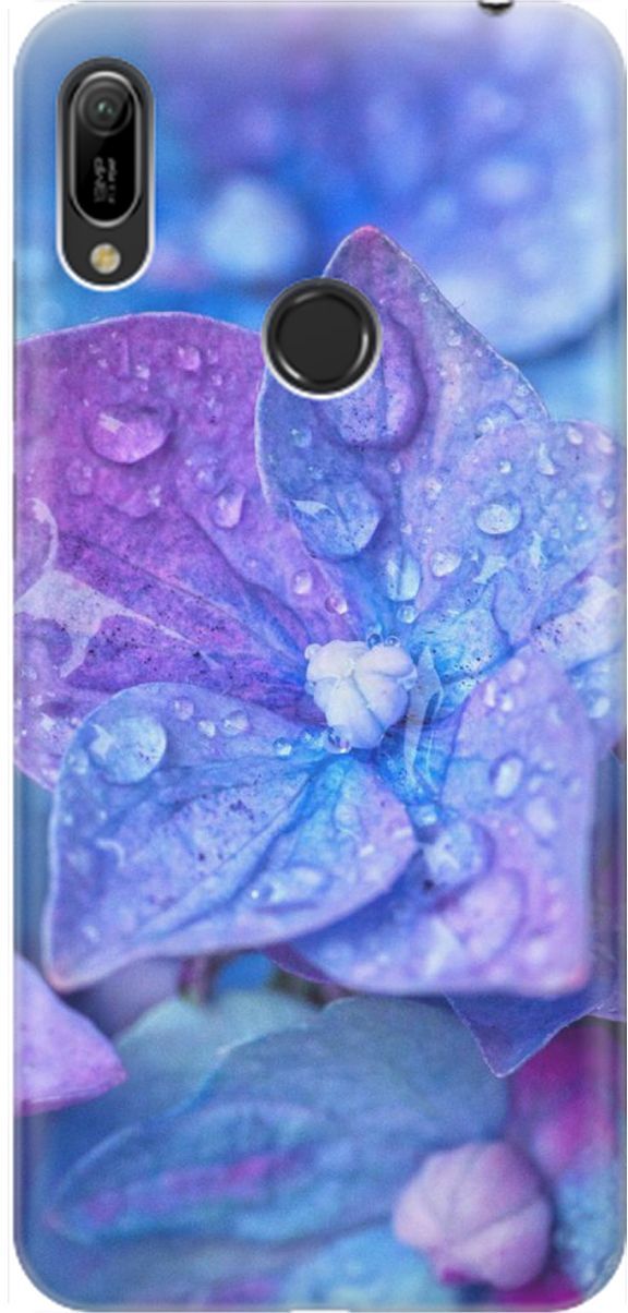 

Чехол на Honor 8A/8A Pro/Huawei Y6 (2019)/Y6 Prime (2019) "Голубой цветочек", Голубой;фиолетовый, 1474