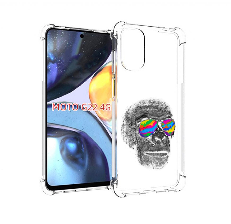 

Чехол MyPads крутая обезьяна в очках для Motorola Moto G22 4G, Прозрачный, Tocco